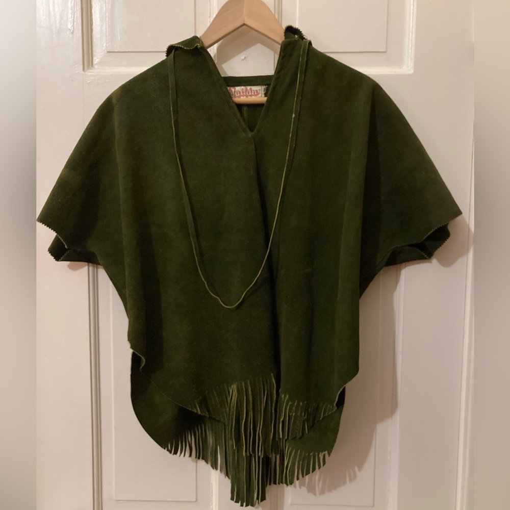 Vintage | Gaitán green suede poncho